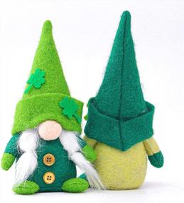 img 2 attached to Set Of 2 Handmade Scandinavian Nisse Plush Dolls For St. Patrick'S Day Decorating, LuckyBunny Tomte Gnome Toys For Irish Holiday Parties And Home Décor