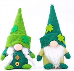img 4 attached to Set Of 2 Handmade Scandinavian Nisse Plush Dolls For St. Patrick'S Day Decorating, LuckyBunny Tomte Gnome Toys For Irish Holiday Parties And Home Décor