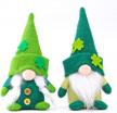 set of 2 handmade scandinavian nisse plush dolls for st. patrick's day decorating, luckybunny tomte gnome toys for irish holiday parties and home décor logo