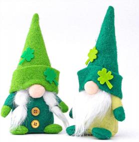 img 3 attached to Set Of 2 Handmade Scandinavian Nisse Plush Dolls For St. Patrick'S Day Decorating, LuckyBunny Tomte Gnome Toys For Irish Holiday Parties And Home Décor