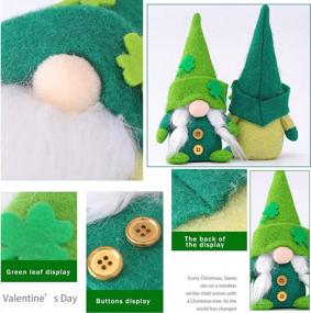 img 1 attached to Set Of 2 Handmade Scandinavian Nisse Plush Dolls For St. Patrick'S Day Decorating, LuckyBunny Tomte Gnome Toys For Irish Holiday Parties And Home Décor