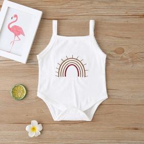 img 2 attached to Easisim 3pcs Newborn Baby Girls Cotton Romper Jumpsuit Set - Sleeveless Bodysuit, Shorts, and Headband Outfit