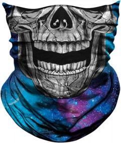 img 4 attached to AXBXCX Skull Skeleton Face Mask Ghost Neck Gaiter Headband Raves Halloween
