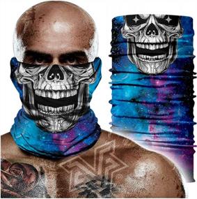 img 1 attached to AXBXCX Skull Skeleton Face Mask Ghost Neck Gaiter Headband Raves Хэллоуин