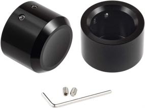 img 2 attached to 🔩 PBYMT Black Front Axle Nut Cover Caps: Premium CNC Compatible Accessories for Harley Softail Dyna Touring Road King Electra Street Glide Iron 883 XL 2002-2022