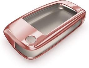 img 1 attached to 🔑 kwmobile Key Cover for Audi - Stylish Rose Gold High Gloss Finish