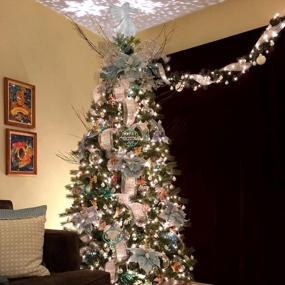 img 2 attached to Silver YZHI Angel Tree Topper - украшение рождественской елки с украшениями с подсветкой проектора и снежинками!