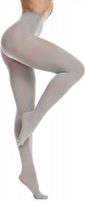 img 4 attached to Women'S 80 Denier Semi Opaque Footed Pantyhose Tights By Frola
