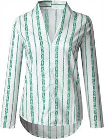 img 2 attached to Women'S Striped Long Sleeve Shirt Blouse Print #2042