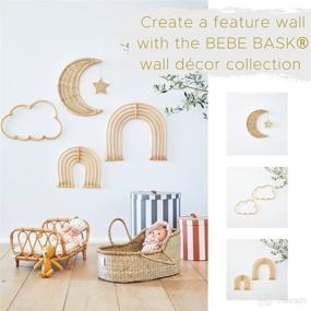 img 1 attached to 🌙 Bebe Bask Handmade Rattan Moon Wall Décor with Hanging Star - Moon Decor - 100% Natural Organic Rattan Moon Decor for Boho Nursery - Moon and Stars Nursery Décor - Stars and Moon Nursery Décor