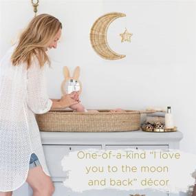 img 3 attached to 🌙 Bebe Bask Handmade Rattan Moon Wall Décor with Hanging Star - Moon Decor - 100% Natural Organic Rattan Moon Decor for Boho Nursery - Moon and Stars Nursery Décor - Stars and Moon Nursery Décor