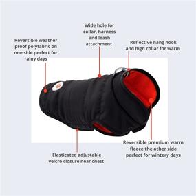 img 1 attached to 🐶 Mypappydog Reversible Fleece Dog Jacket: Stylish, Functional Winter Coat for Small-Medium Breeds - Easy On/Off, Windproof, Sporty Design - 4 Sizes (Black/Orange)