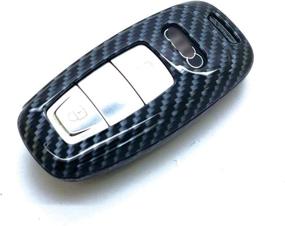 img 1 attached to Carbon Gloss Fiber Smart Remote Keyless Entry Shell Cover For New Audi A6L, A7, And A8L 2018-2019 Models By Carmonmon