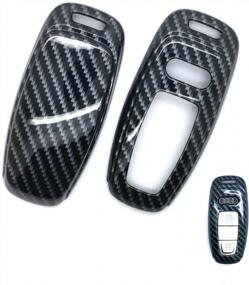 img 4 attached to Carbon Gloss Fiber Smart Remote Keyless Entry Shell Cover For New Audi A6L, A7, And A8L 2018-2019 Models By Carmonmon