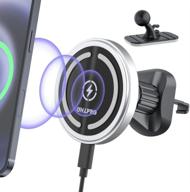 📱 ohlpro magnetic wireless car charger: 360° adjustable air vent mount for iphone 13/12 - silver logo