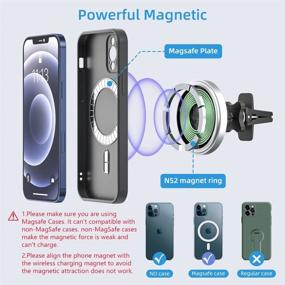 img 3 attached to 📱 OHLPRO Magnetic Wireless Car Charger: 360° Adjustable Air Vent Mount for iPhone 13/12 - Silver