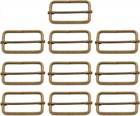 img 4 attached to 2 X 1 Inch Bronze Metal Slide Adjuster Buckle Tri-Glides With Movable Center Bar For Straps