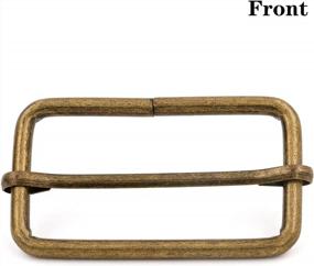 img 1 attached to 2 X 1 Inch Bronze Metal Slide Adjuster Buckle Tri-Glides With Movable Center Bar For Straps