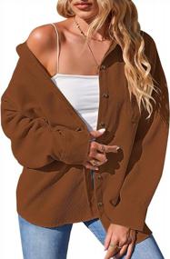 img 3 attached to AUSELILY Women'S Oversized Corduroy Jacket Button Down Shirts Shacket Long Sleeve Blouses Tops