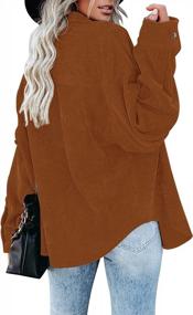 img 2 attached to AUSELILY Women'S Oversized Corduroy Jacket Button Down Shirts Shacket Long Sleeve Blouses Tops