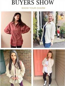 img 1 attached to AUSELILY Women'S Oversized Corduroy Jacket Button Down Shirts Shacket Long Sleeve Blouses Tops