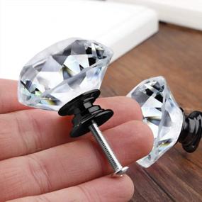 img 2 attached to GoodtoU Crystal Drawer Cabinet Knobs Diamond Shaped Crystal Glass Knobs Pulls 30Mm For Dresser Kitchen Wardrobe Cupboard (25 Pack, Black)