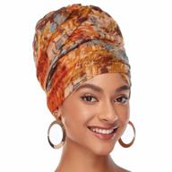 get a stylish look with vvolf turban stretch scarf: perfect african tie-dye head wrap for women with long hair by urban turbanista logo