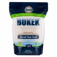 unscented coarse grain dead sea salt - 5 pound bag from saltworks bokek logo