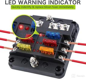 img 2 attached to Waterproof 6 Way Fuse Box with Ground Negative Busbar - 12 Volt Fuse Block for 🚤 Automotive [100 Amp Max] [LED Indicator] - Ideal for Car, Golf Cart, Boat, Marine, RV [12-24V DC]