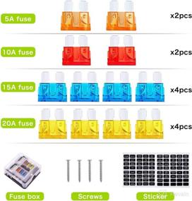 img 3 attached to Waterproof 6 Way Fuse Box with Ground Negative Busbar - 12 Volt Fuse Block for 🚤 Automotive [100 Amp Max] [LED Indicator] - Ideal for Car, Golf Cart, Boat, Marine, RV [12-24V DC]