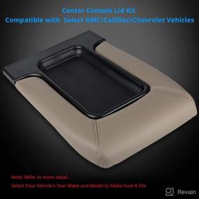 img 2 attached to 🚘 Premium Center Console Armrest Kit for Cadillac Chevrolet GMC Trucks - VANJING Replacement Cover, Tan Color