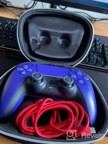 img 6 attached to Защитный черный дорожный чехол для беспроводного контроллера PS5 DualSense - держатель для домашнего хранения и сумка для хранения контроллера PlayStation 5