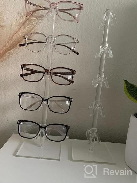 img 1 attached to Mooca 2 Piece Set Acrylic Eyeglasses Frame Riser Display Stand Sunglasses Rack Sunglasses Rack Holder Acrylic Eyewear Display (2 Frames For Each Holder) review by Ana Lewis