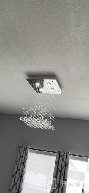 img 1 attached to Saint Mossi 3-Light Crystal Chandelier For Modern Homes: Elegant And High-Quality Fixtures For Ceiling And Pendant Lighting, H18 X W12 X L12 review by Leo Black