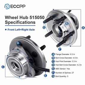 img 1 attached to ECCPP 515050 4WD RWD Wheel Bearing Hub Assembly Lincoln Aviator Ford Explorer Mercury Mountaineer 2002 2003 2004 2005 5 Lugs W/ABS 2PCS