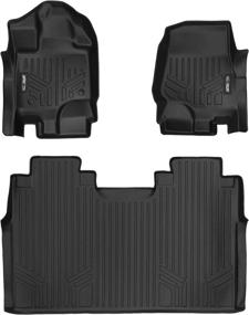 img 4 attached to 🚗 MAXLINER A0167/B0188: The Ultimate Black Floor Mats for 2015-2022 Ford F-150 SuperCrew Cab with 1st Row Bench Seat