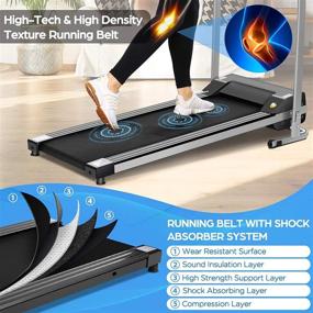 img 2 attached to Compact Folding Treadmill With LCD Monitor And 12 Preset Programs - Ideal For Home Gym, Running, Jogging, Walking - Installation-Free And Space Saving, With Pulse Grip For Optimal Tracking