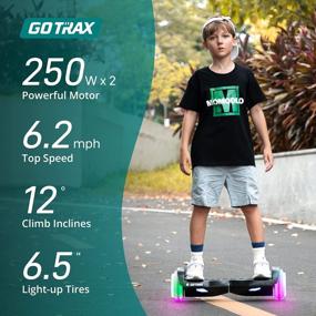 img 3 attached to Gotrax Pulse Max Hoverboard With 6.5" Luminous Wheels, Music Speaker, 7 Mile Range & 6.2Mph UL2272 Certified Dual 250W Motor 93.6Wh Battery Self Balancing Scooter For Kids Teens 44-176Lbs
