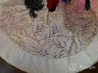 img 1 attached to 48-Inch Christmas Tree Skirt: White Plush With Gold Sequin Snowflake & Faux Fur. Perfect Holiday Party Decorations For A Merry Xmas! review by Eduardo Long