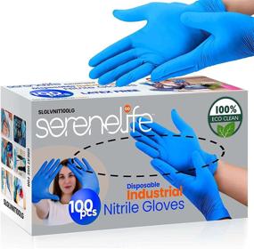 img 4 attached to 🧤 SereneLife SLGLVNIT100LG - 100 Pcs Nitrile and Vinyl Blend Disposable Gloves, Soft Industrial Gloves, Powder-Free, Latex-Free Protective Gloves, Large Size, Soft and Comfortable