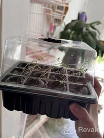 img 5 attached to 5 Pack Seed Starter Tray Kit: 60 Cell Peat Pots, Plant Labels, Tools & Gloves For Greenhouse Germination Growing Starting