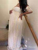 img 1 attached to Off Shoulder Lace Maternity Dress For Baby Shower Or Wedding Photo Shoot review by Luis Neels