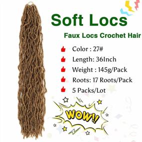 img 2 attached to Karida Soft Locs 36 Inch Crochet Hair 5Packs Faux Locs Crochet Braids Hair Pre Looped Synthetic Curly Soft Faux Locs Hair Extension Goddess Locs Crochet Braids (36 Inch (Pack Of 5), 27#)