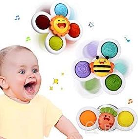 img 1 attached to 👶 Suction Cup Spinner Toys for Babies, Baby Fidget Spinning Toys for Toddlers Age 1-3, Gifts for Boys and Girls