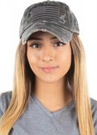 vintage distressed baseball cap with patch embroidery for women by funky junque logo