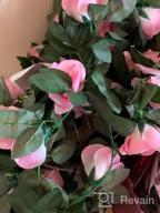 img 1 attached to Beautiful Pink Artificial Rose Garland For Home, Office, And Garden Decoration - 4PCS (30FT) Of High-Quality Vine Hanging Roses For Weddings, Parties, And Events review by Brian Price