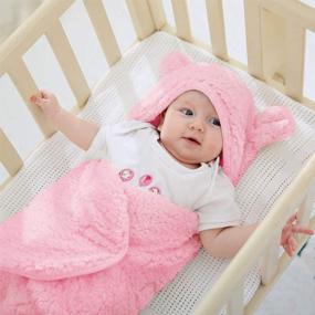 img 1 attached to Pink Soft Plush Swaddle Blankets For Newborn Baby Girls - Cute Nursery Items By XMWEALTHY