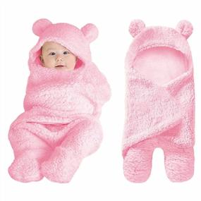 img 4 attached to Pink Soft Plush Swaddle Blankets For Newborn Baby Girls - Cute Nursery Items By XMWEALTHY