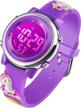 best gift for kids: upgrade 3d cute unicorn cartoon led watch with 7 color lights, alarm & stopwatch - ages 3-10! logo