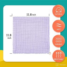 img 3 attached to Muslin Washcloths Natural Cotton Wipes Baby Care ... Bathing